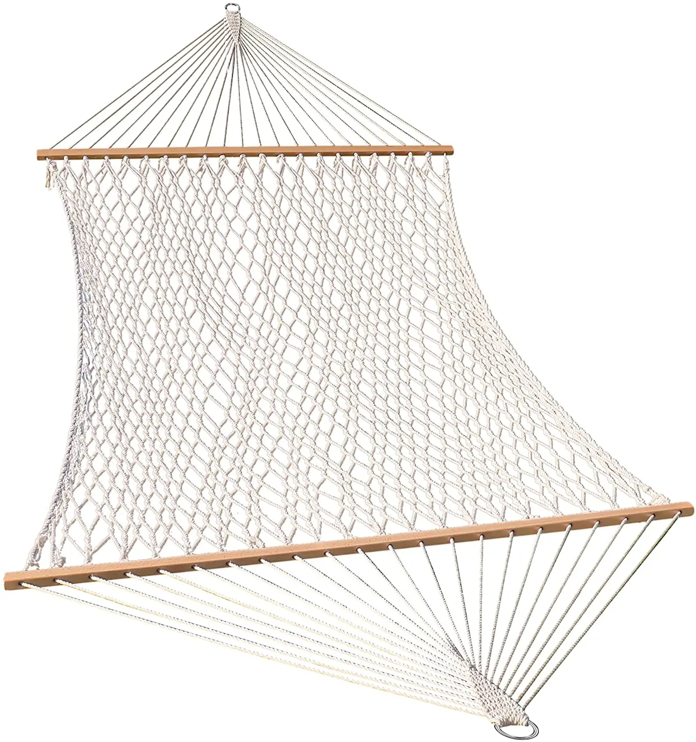 Расслабляющий гамак с хлопковой веревкой и отверстиями из твердой древесины/GK39 Патио Сад для отдыха на открытом воздухе 2x1,4 метра