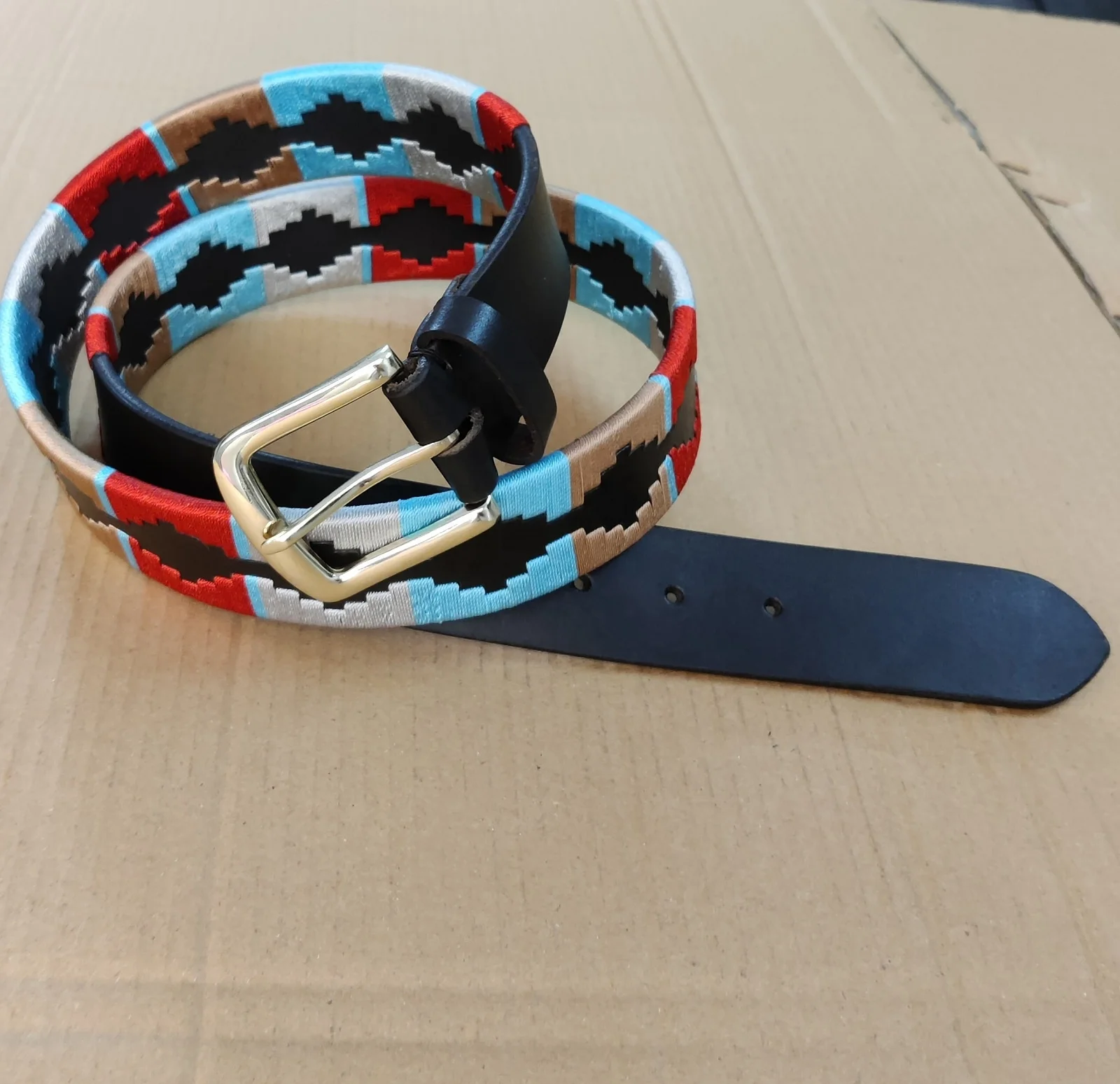 Hand Made Polo Leather Belt Attractive Look Black Color Leather Gaucho Belts