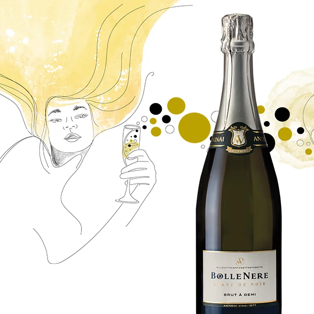 Bollenere - Top Quality Sicilian White Sparkling Wine Blanc de noir Brut Vino Spumante di Qualita VSQ 12 5% 75