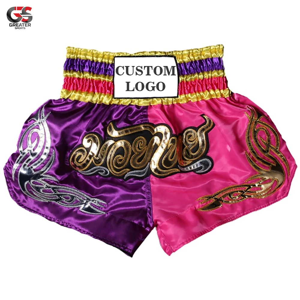 Wholesale Best Selling Custom Design Polyester Made High Waist OEM Services Professional Kickboxing Sparring Boxing Shorts