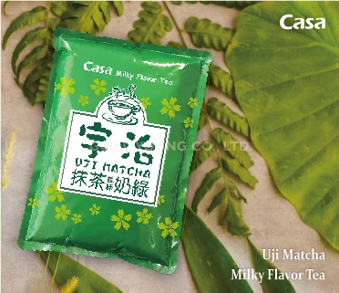 
Taiwan Bubble Milk Green Tea Drinks with Bag Packaging Uji Matcha Instant Powder 