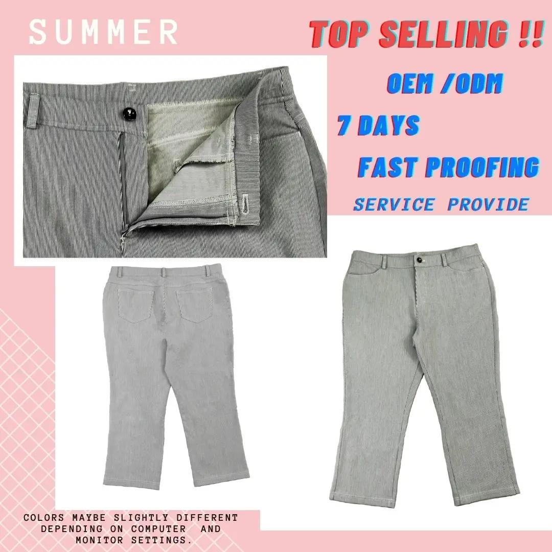 Direct Sales Cheap Summer Striped Straight Leg Pants