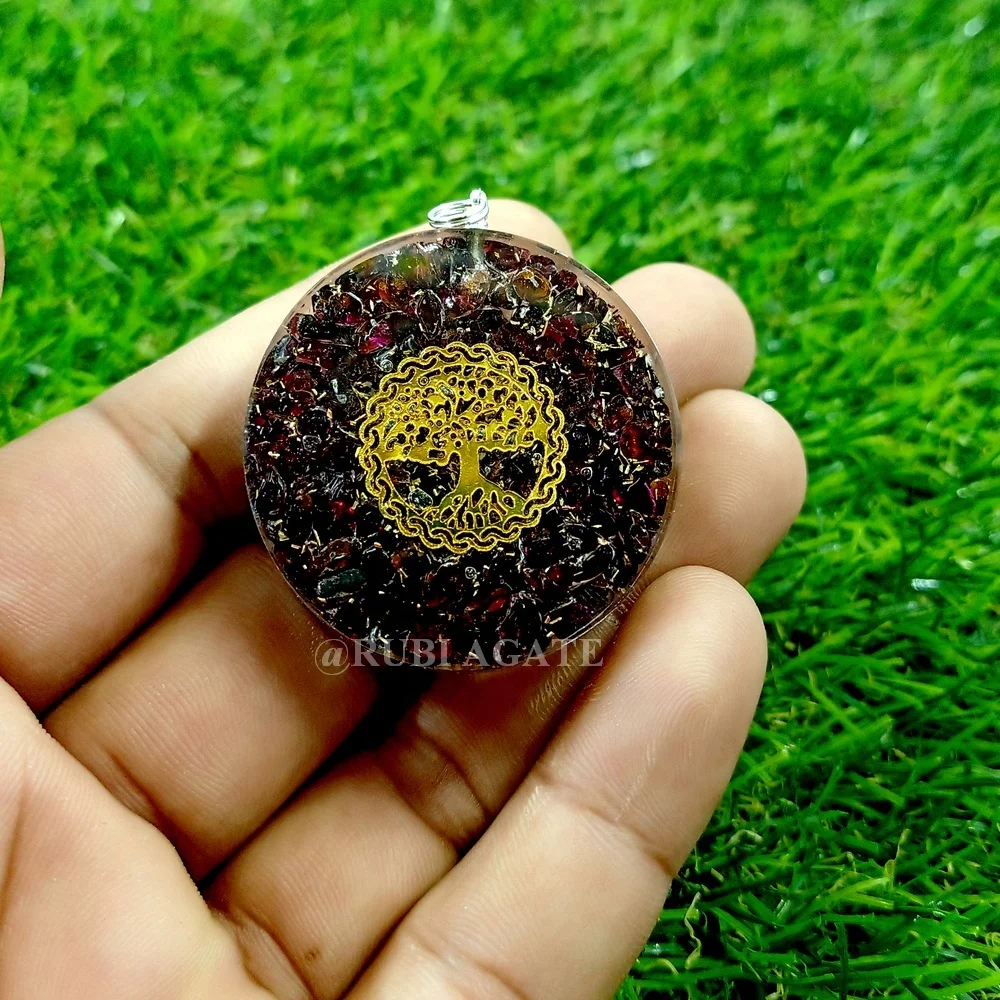 Гранат чакра ОРГОН кулон спокойствие страсть лечение камень кулон лечение рейки хрустальное ожерелье