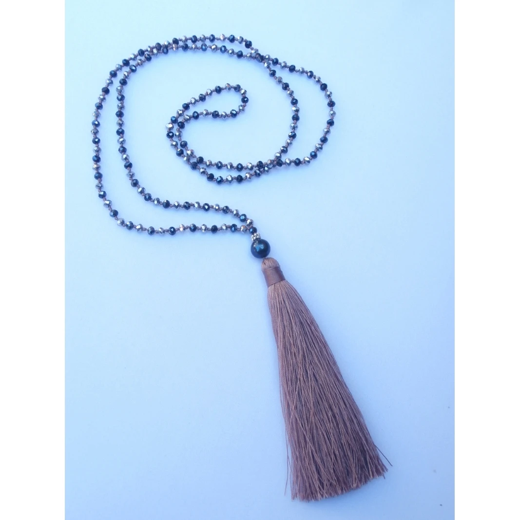 Wholesale Unisex Fashion Rudraksha Necklace with Bali Beads Tassel Classic Wood Chains Party Gift Wholesale Fashion Accessory