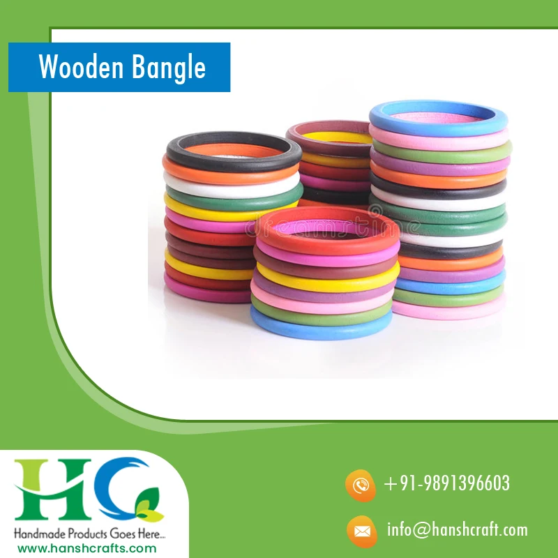 Colorful Wooden Resin Fashion Bangle Handmade in India