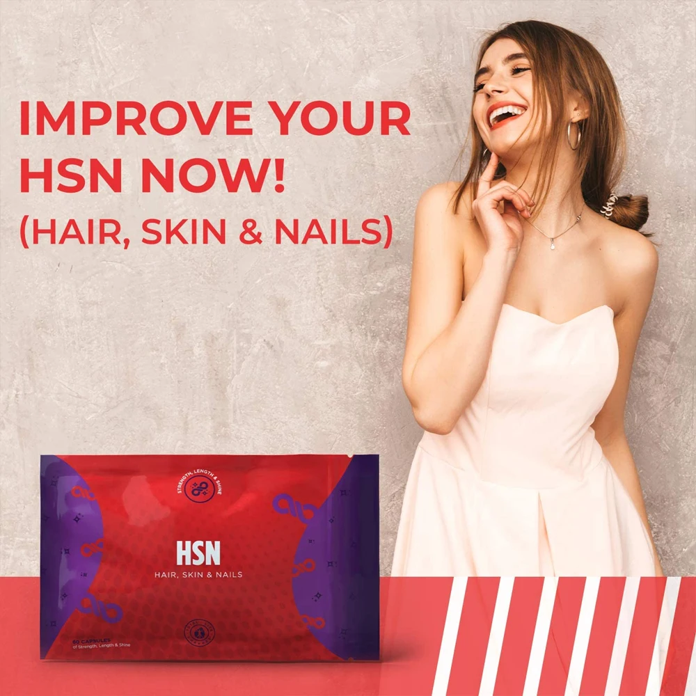 
Total Life Changes HSN - Hair, Skin, and Nails Care Vitamin Capsules Supplement (60 Capsules) Non-GMO 