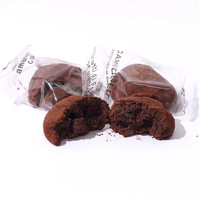 Best quality biscuits artisanal Amaretti  di Sicilia with almonds gianduia cocoa flavor box 240g  8pcs wholesale