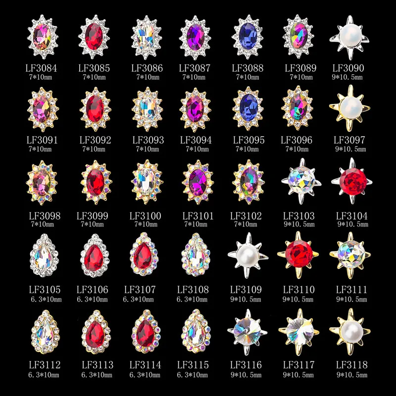 Metal Magic Color K9 Special-shaped Diamond Nail Decoration Alloy Nail Rhinestones Charms