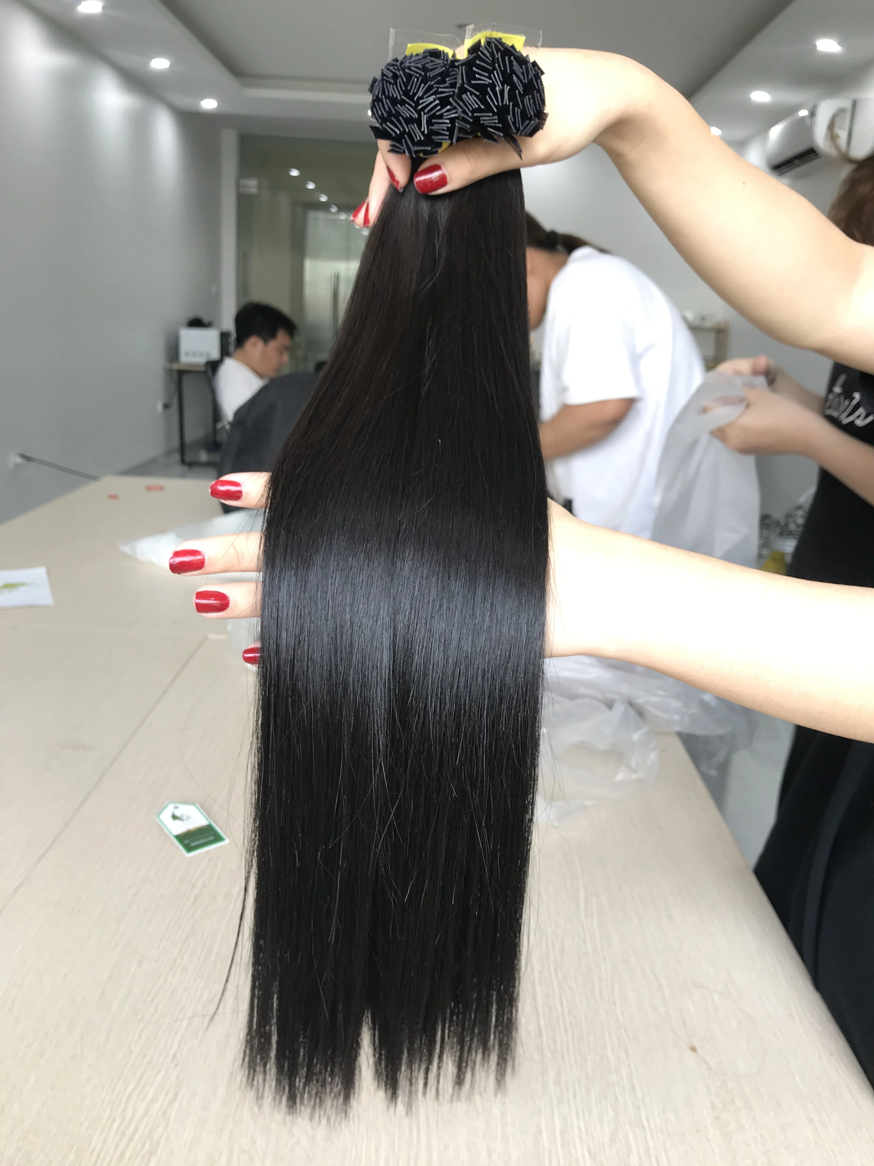 Straight Luxury good quality hair colorful keratin hair extensions Vietnam human virgin hair