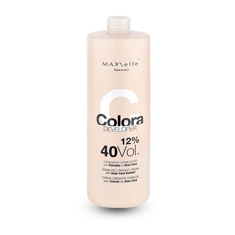 Color Cream Developer 12% 40V Stabilized Oxidant with Aloe Vera 100% Made in Italy Hair 1000 ml