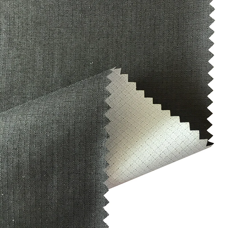 Factory Supply All Weather Jacket Fabric Nylon Taslan Ripstop Fabric Strong Waterproof PU Milky Coating
