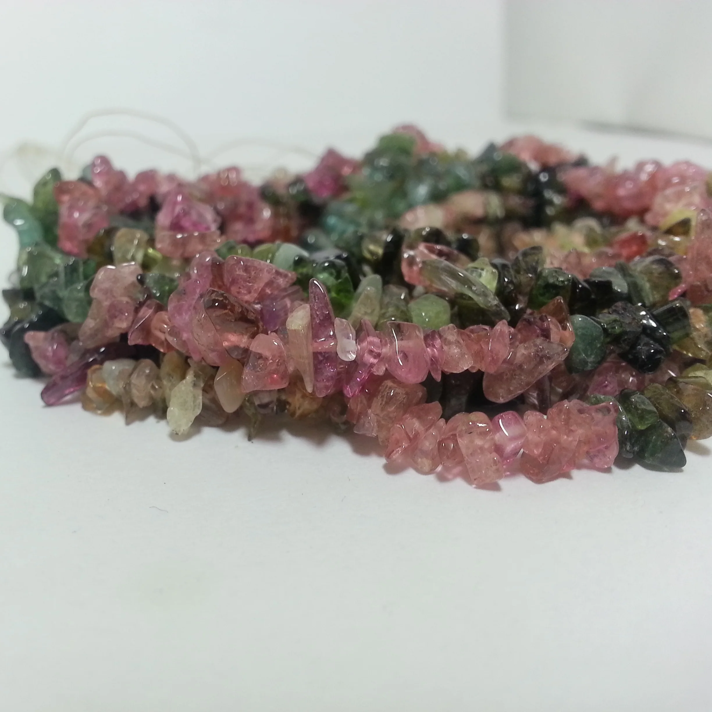 4mm Natural Watermelon Tourmaline Gemstone Rough Uncut Chips Beads Strands From Wholesaler Order Online at Factory Price Regular