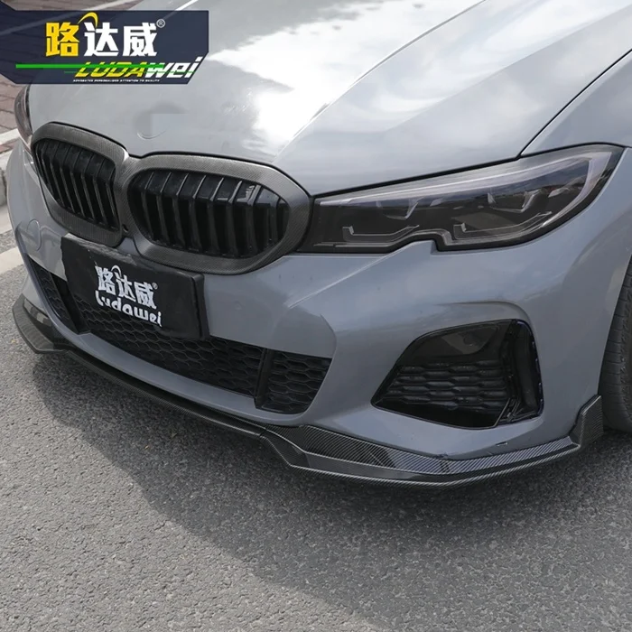 Внешние автозапчасти спойлер переднего бампера распределитель губ диффузор для G20 BMW 3 серии 2019 + углеродное волокно