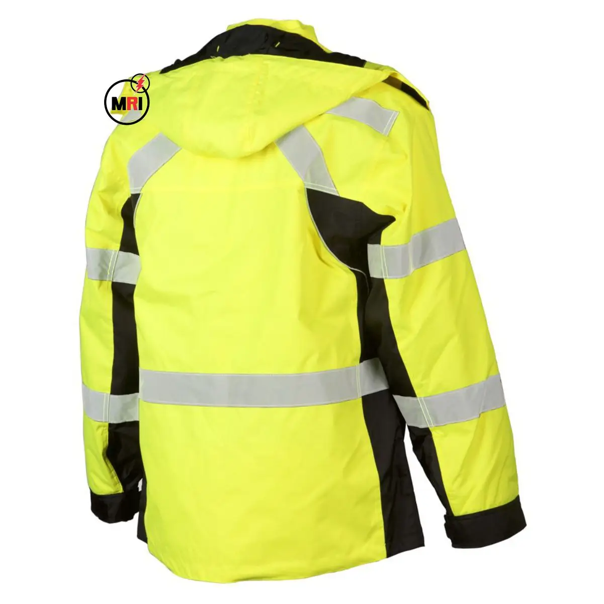 
Wholesale split style pvc high visibility adult reflective safety raincoat jacket streetwear with hood 