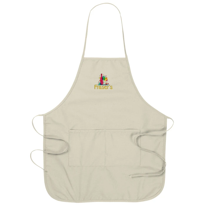 Cheap 130gsm OEM solid design V-neck side tie customized butcher kitchen baking children buckle Funny apron with slogan printed