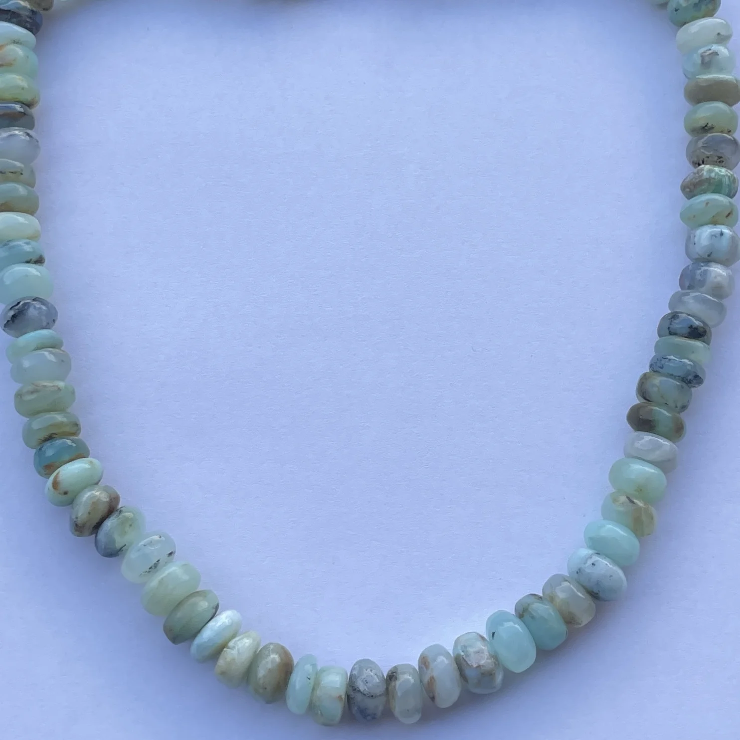 Natural Peruvian Opal Stone Smooth Rondelle Gemstone Beaded Necklace Jewelry from Supplier at Wholesale Price Regular Buy Now