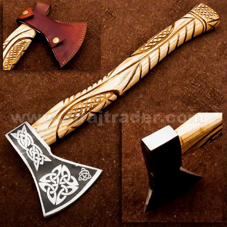 Стальной топор D2 ручной работы с ручкой из дерева новая модель