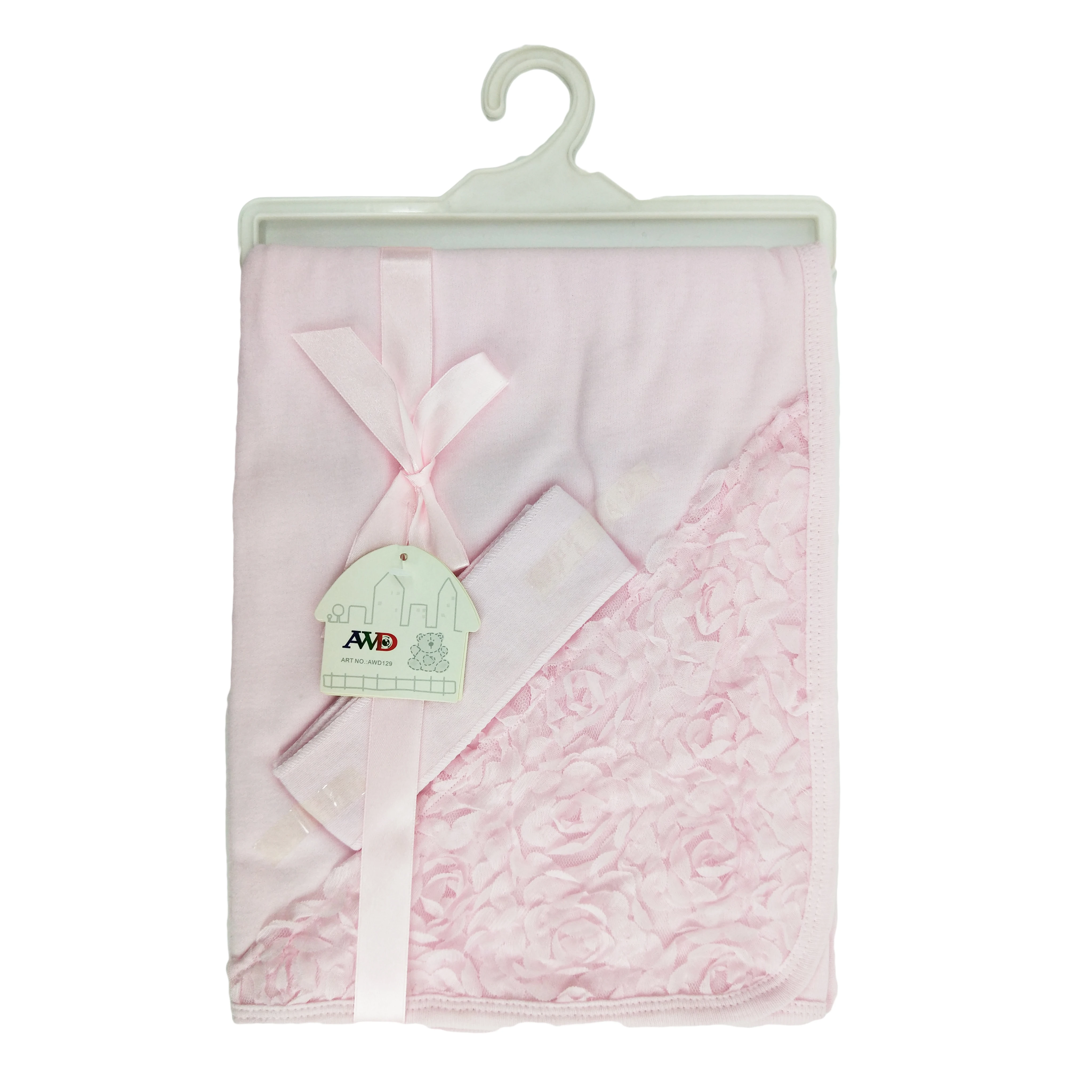 Baby girl shower towel soft 100% cotton one size cute 2 pieces after shower wear baby towel