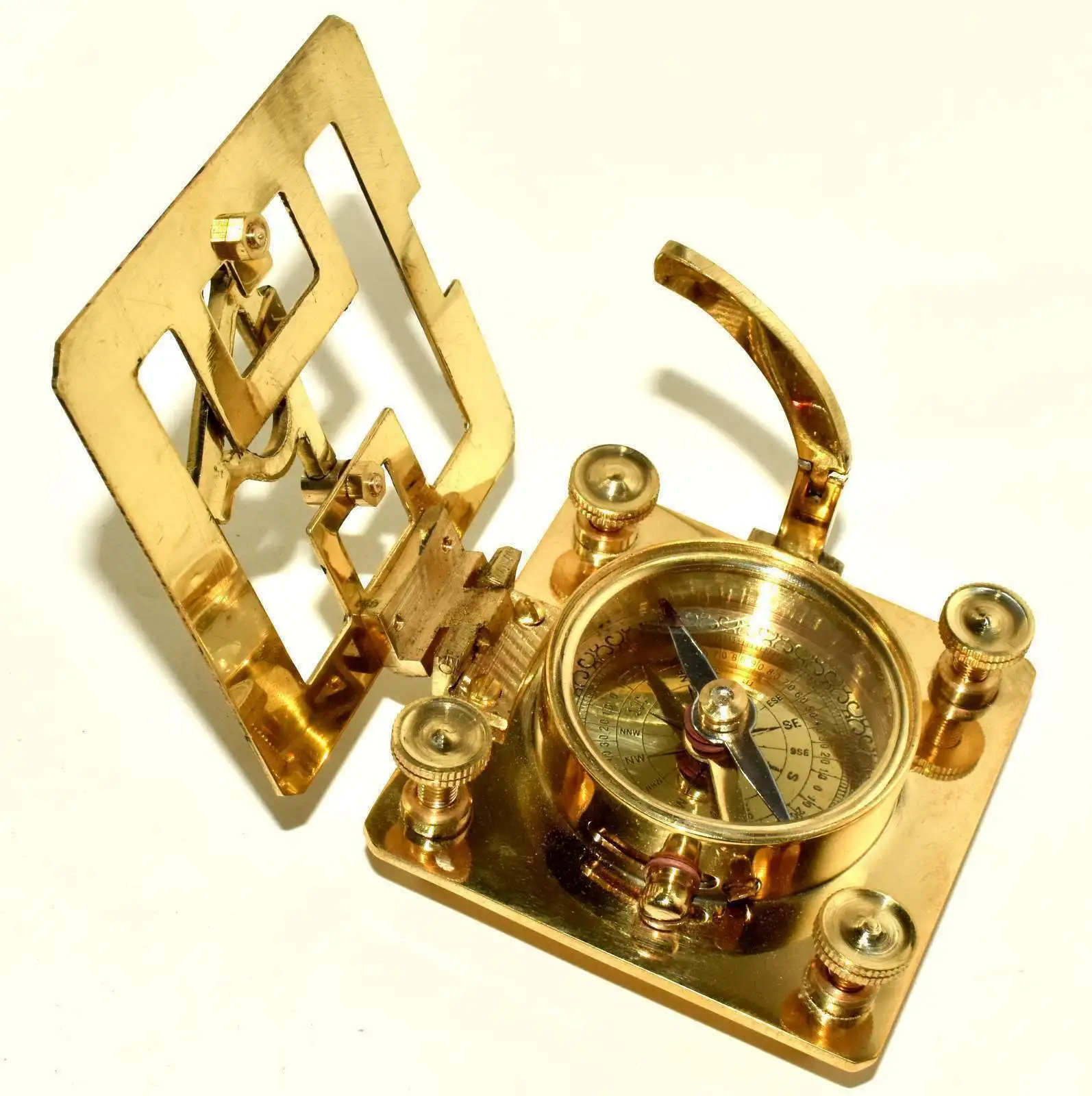 Brass Sundial Compass Marine Working Pocket Style Collectible Decorative