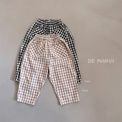 DE MARVI Kids Toddler Checked pocket Casual Pants Trousers Boys Girls Spring Pants Wholesale Korean Manufacturer MADE IN KO