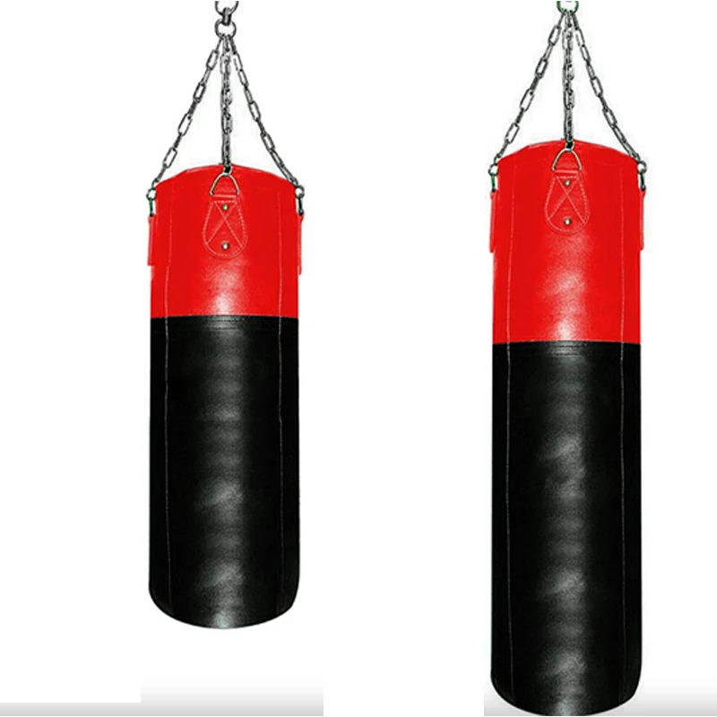 Good Quality Professional Boxing Equipment Heavy Filled Hanging Leather Boxing Punching Bags