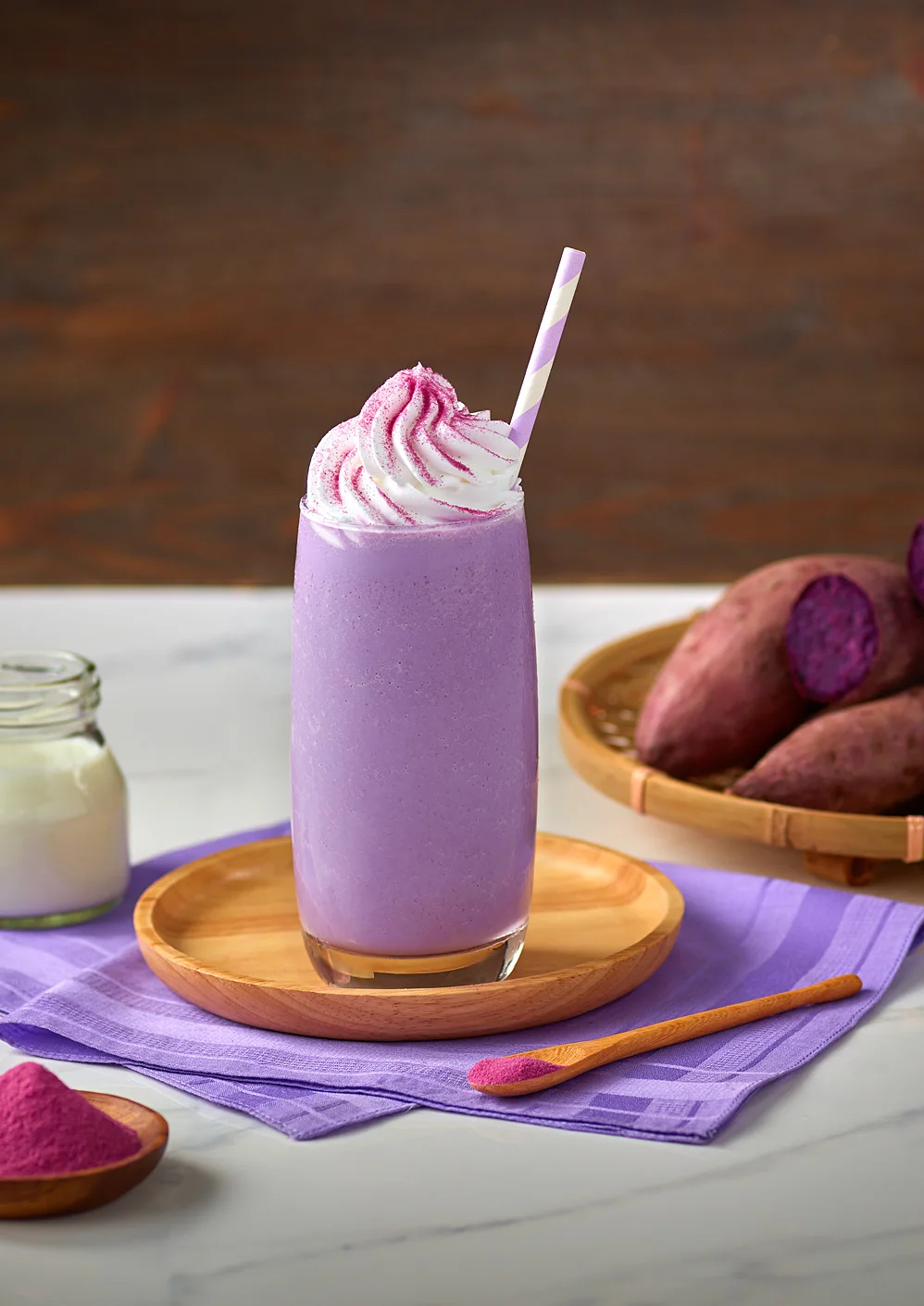 
Thailand Supplier Delicious Purple Sweet Potato Flavored Instant Powder Drink 
