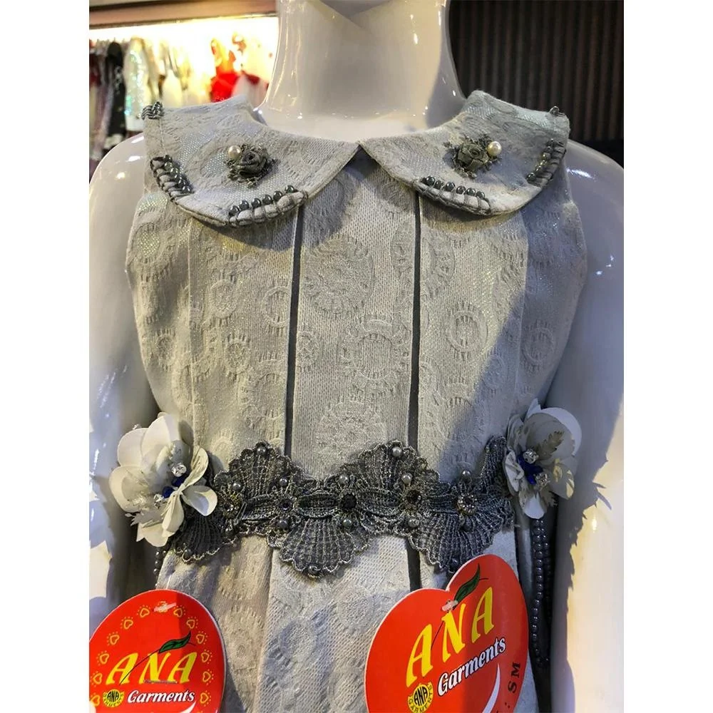 decoration pleated wedding frock 4 to 7  year girl birthday gown party dress