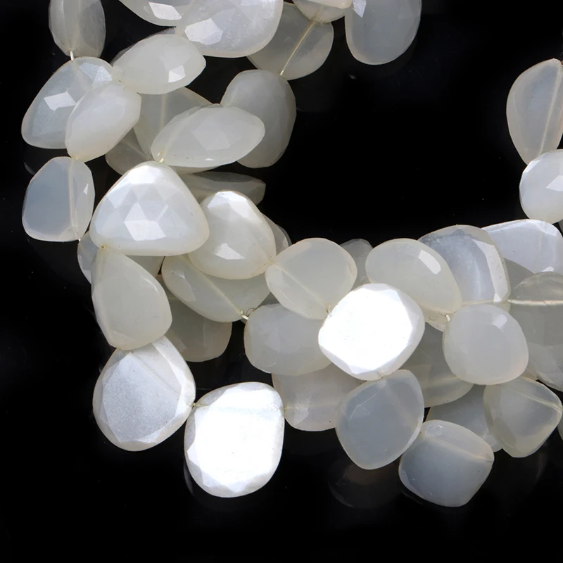 Best Quality White Moonstone Faceted Table Cut Nugget Shape Beads White Moonstone Rose Cuts Polki Beads