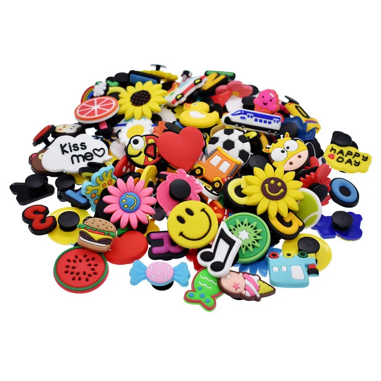 bulk cute bespoke custom designer 3D soft pvc rubber shoe charm for kid clog