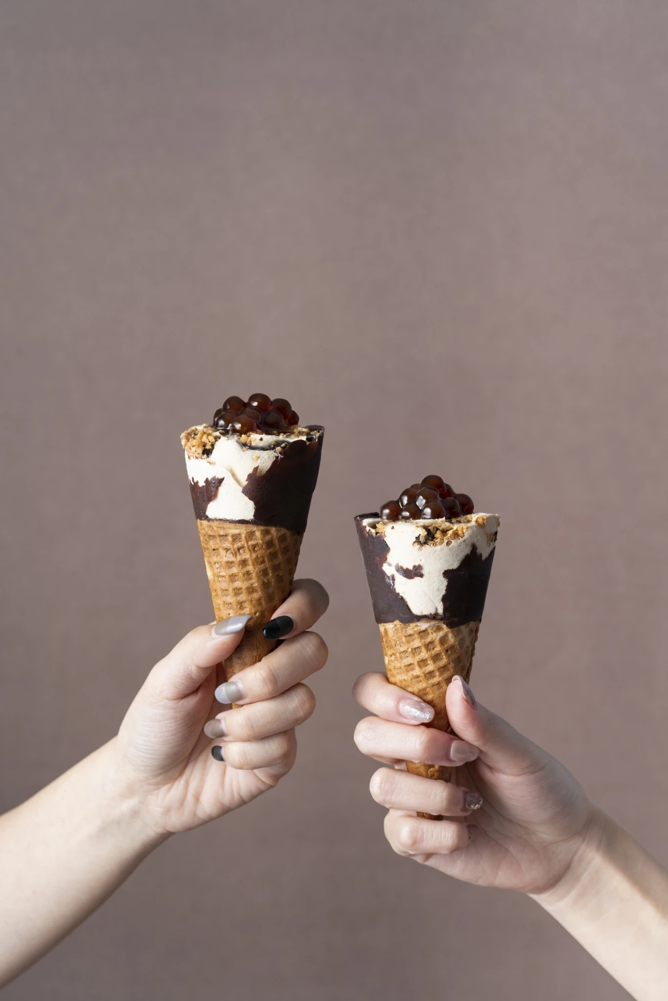 Brown Sugar Bubble Milk  Ice Cream Cone