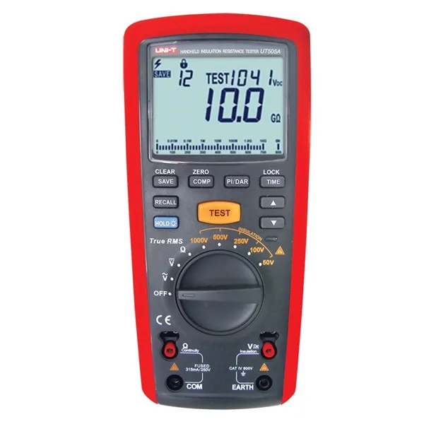 UNI-T UT505A с алюминиевой крышкой, 50В-1000V ручной True RMS цифровой тестер сопротивления изоляции