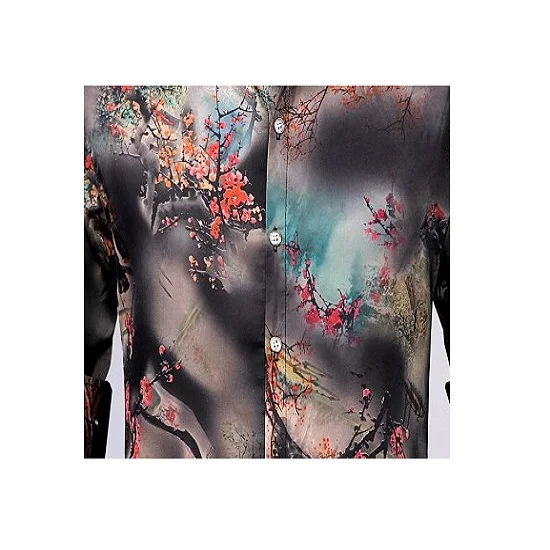 digitally printed silk fabric