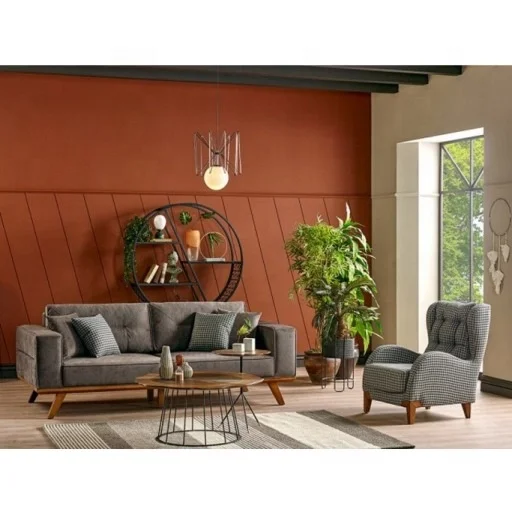 
2021 New Hygienic istanbul Sofa Set Living Room Furniture Home reclining Fabric wooden Modern Couch Majlis Seating (ider PERGE) 