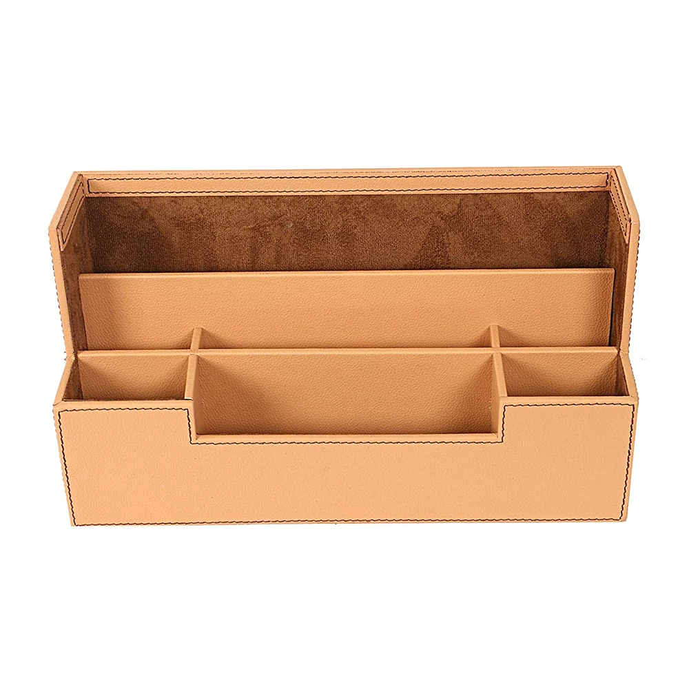 Hand Crafted Wooden Desk Organizer For Pen Pencil Stationary Storage Tidy Desk Organizer Box With 7 Compartment For Home/Office