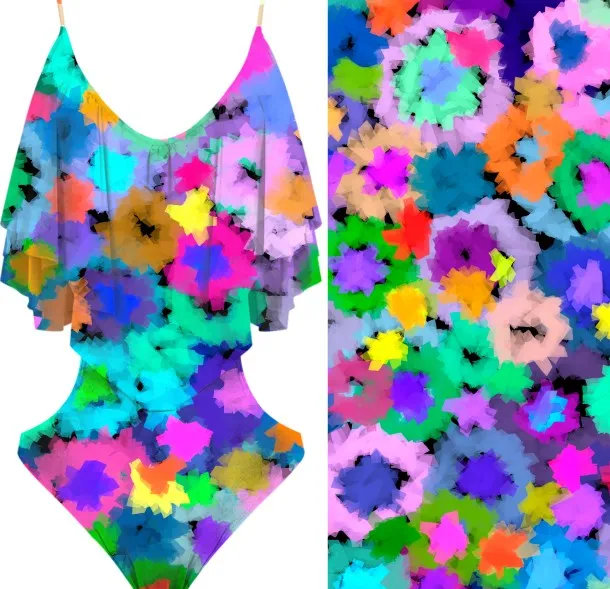 Eco-friendly poly spandex  Leotard  bikini   swimsuit custom  print  fabric