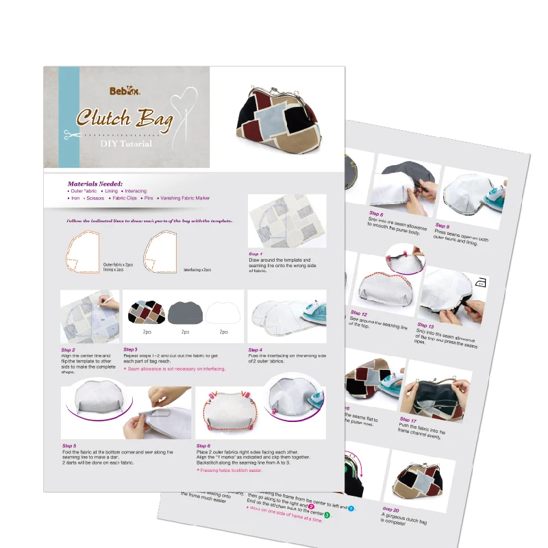 DIY large clasp purse making kit cosmetic purse kit