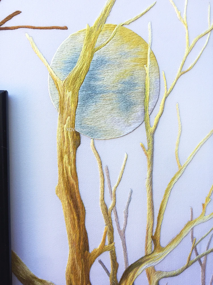 Традиционная вышивка вручную из Вьетнама современный стиль декоративная живопись четыре сезона