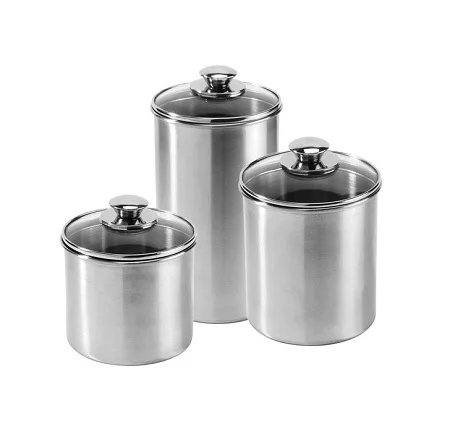 Premium Quality Customized Shape Stainless Steel Kitchen Jar Handmade Different Sizes Spice Jar For Sale