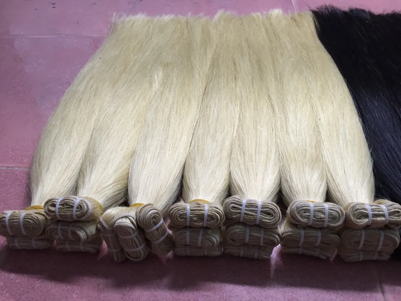 HOT DEAL 100% human hair bone straight color hair blonde