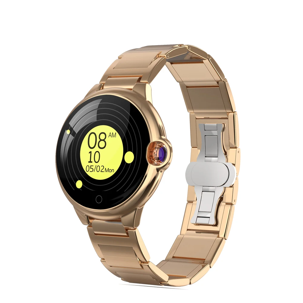 2019 Business Man Hyperbolic Mirror Smart Watch 2.5D Touch Screen Fitness Tracker Heart Rate Monitor Activity for IOS Android