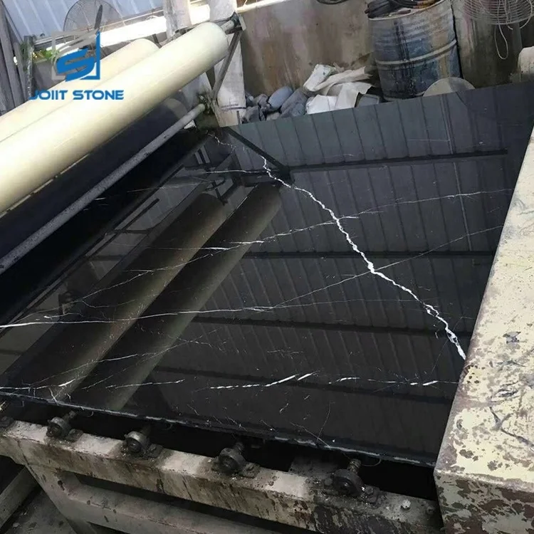 Hot Selling Nero Marquina Black Marble Small Slabs