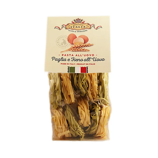 High quality Italian Artisan Handmade Egg Pasta Paglia e Fieno in bag 500g