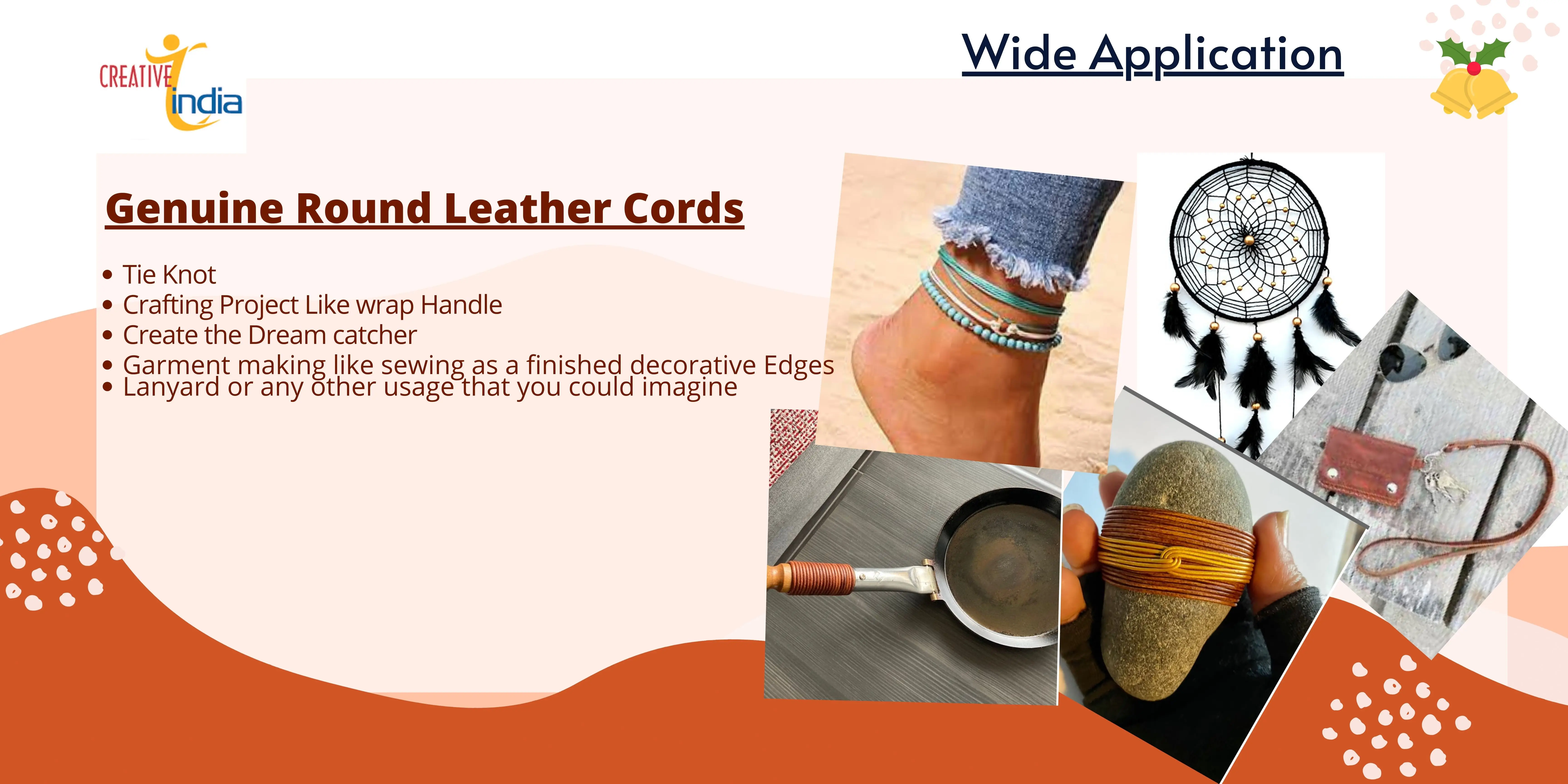 round Leather Cords for DIY Craft for Making Jewelry Bracelets and Necklaces