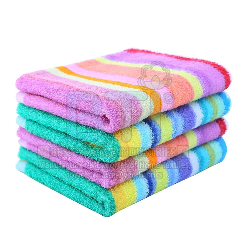 Yarn Dyed Multi Stripe Bath Towels 100% Cotton with Custom Packing Towel Set Kitchen Terry Towel