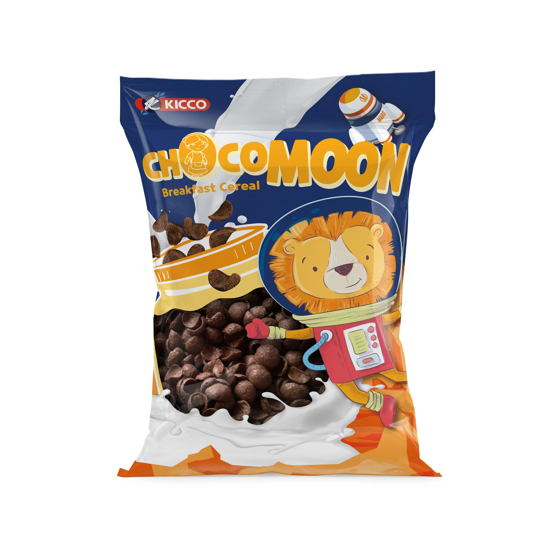 Хрустящие хлопья для завтрака с ароматом шоколада Choco Moon в пакете