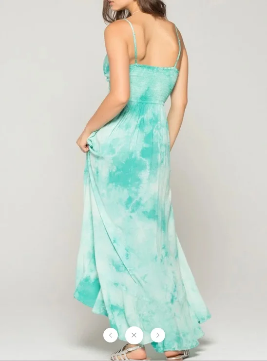 Tie dye Summer Women Long Maxi Sleeveless With High Waist Loose Fitted Summer Holiday Resort Outfit Tie Dye Long Maxi Dress OEM