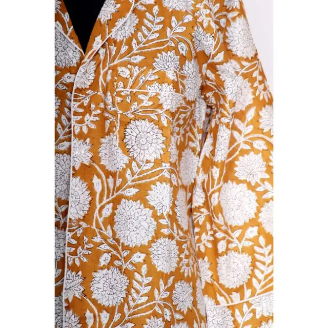 Wedding and Party Wear Floral Shirt Dress Women Ethnic Luxury Shirt Indian Cotton Long Shirt Dress Women Wrap Sleeve