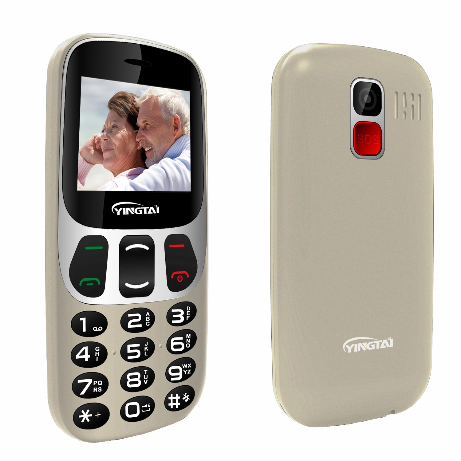 2.4 inch senior bar mobile phones with big buttons Curved Edge screen