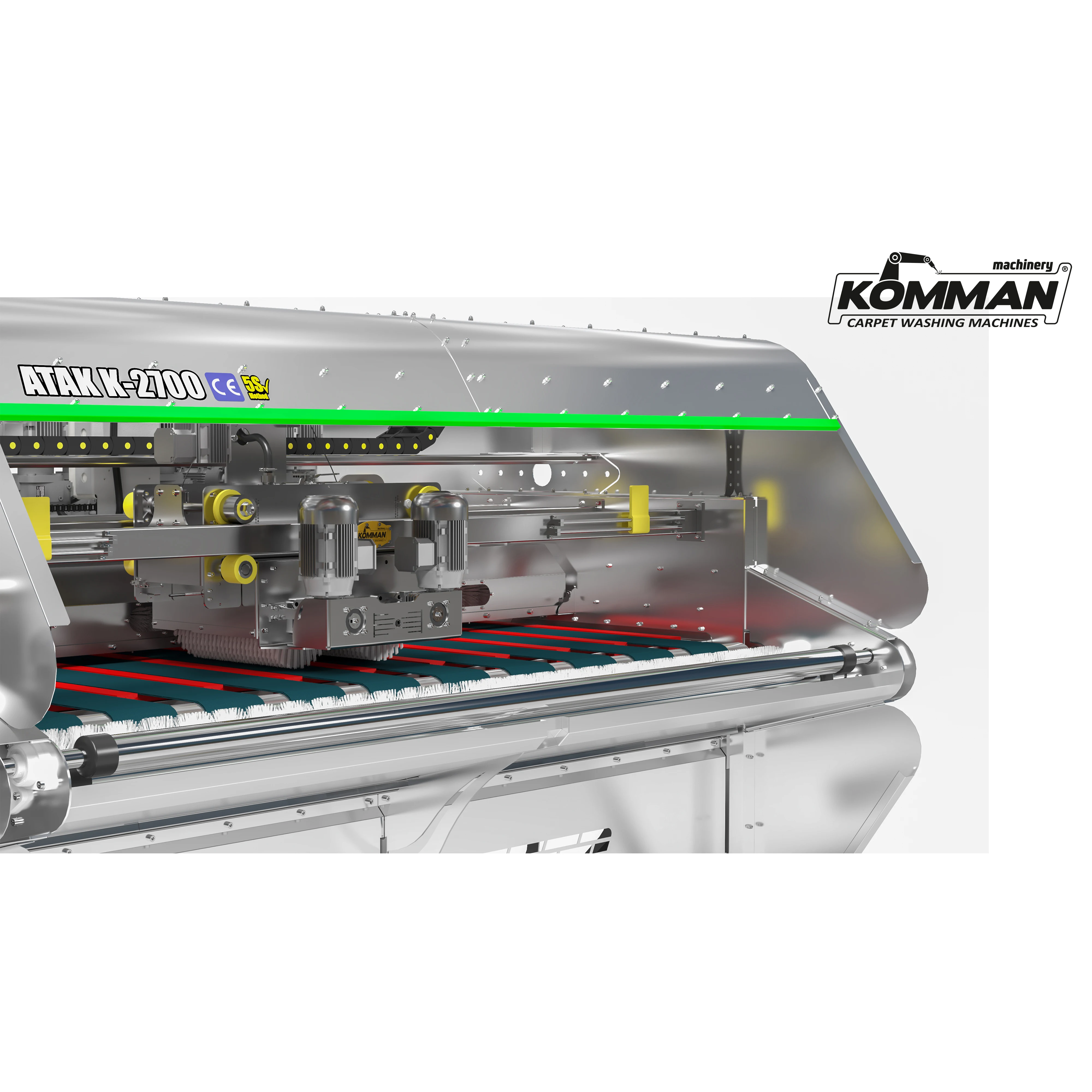 
Full Inox Automatic Industrial Carpet/Rug Cleaning Machine- Commercial Rug Washer.2.70 meters conveyor surface Atak K 2700 