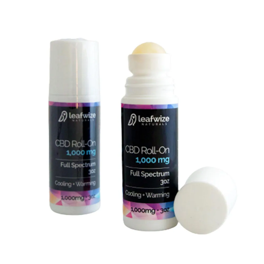 Leafwize Naturals CBD местный валик, полный спектр 1000 мг, сильный согревающий и охлаждающий гель для снятия боли